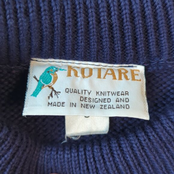 Kotare New Zealand Vintage intarsia sweater wool sheep pig farm animal country - Picture 5 of 16